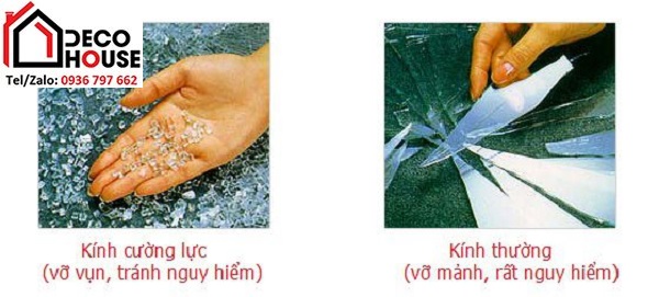 Kính cường lực và kính thường khi vỡ