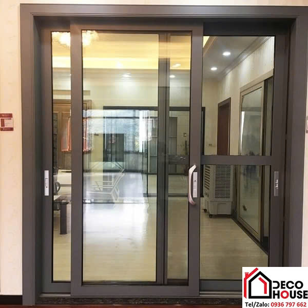 Thi công cửa nhôm trượt quay 2 cánh tại Hà Nội