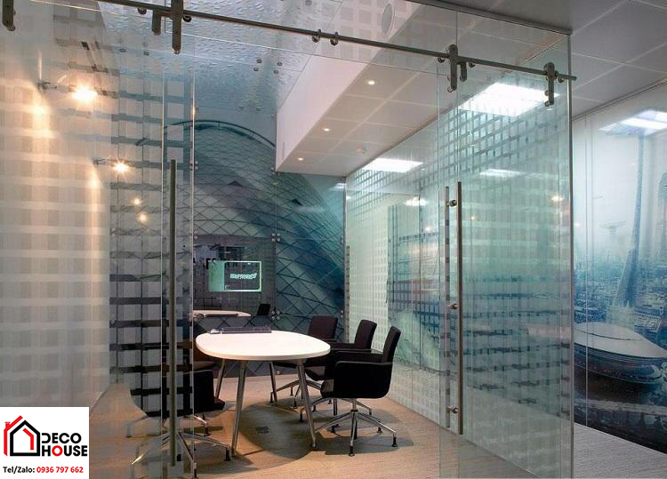 Cửa kính lùa ray inox phi 25