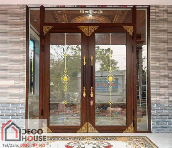 Làm cửa nhôm Xingfa kính hộp có nan đồng
