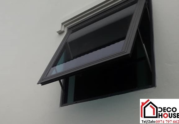 Làm cửa sổ nhôm Xingfa màu đen 1 cánh mở hất hệ 55