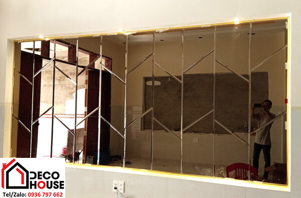 Gương trang trí màu trà đẹp